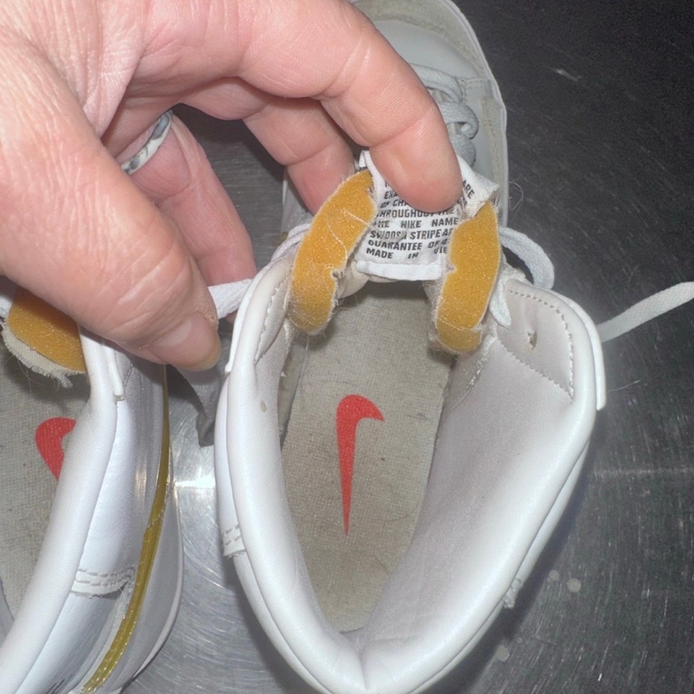 White and Yellow High-Top Sneakers - Picture 7 of 7